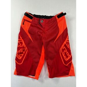 Troy Lee Designs Sprint MTB Shorts Y 26 Red Orange Biking Racing Cycle Gear